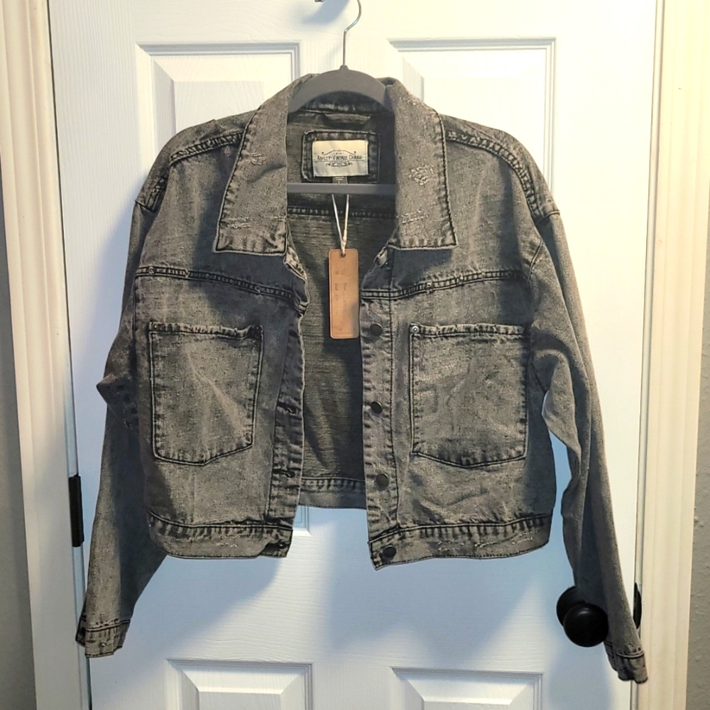 Ashley-Vintage Charm Button Front Jean Jacket Sz L